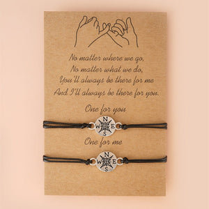 Compass Couple Card Bracelets