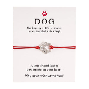 Dog Paw Card Bracelet