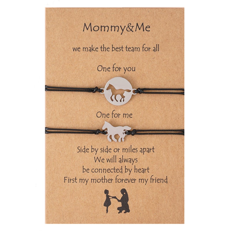 Mommy&Me Horse Card Bracelets