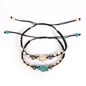 Bohemian Turquoise Turtle Couple/Friends/Sisters Card Bracelets