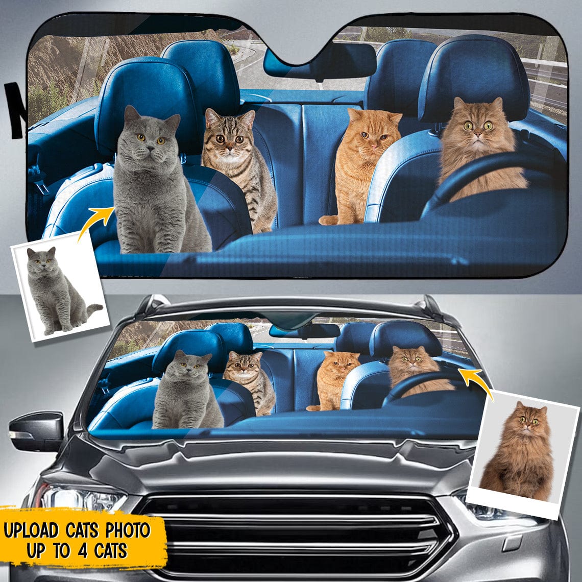 Custom Personalized Photo Dog Cat Car Sunshade