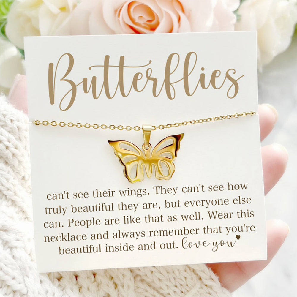 To My Sister-You're beautiful Butterfly Necklace