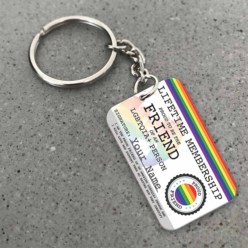 Friend Lifetime Membership - Personalized Friendship Keychain (Printed On Both Sides)