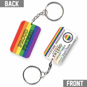 Friend Lifetime Membership - Personalized Friendship Keychain (Printed On Both Sides)