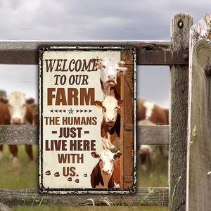 HEREFORD CATTLE LOVERS WELCOME TO OUR FARM METAL SIGN