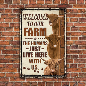 HIGHLAND CATTLE LOVERS WELCOME TO OUR FARM METAL SIGN