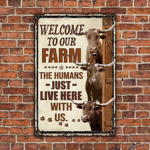 TX LONGHORN CATTLE LOVERS WELCOME TO OUR FARM METAL SIGN