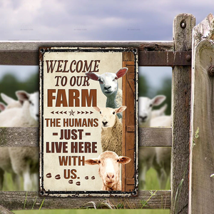 SHEEP LOVERS WELCOME TO OUR FARM METAL SIGN