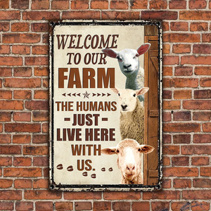 SHEEP LOVERS WELCOME TO OUR FARM METAL SIGN