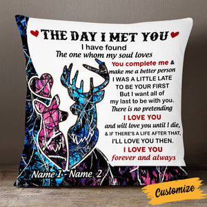 Personalized Poster/Canva Hunting Deer Couple Pillow