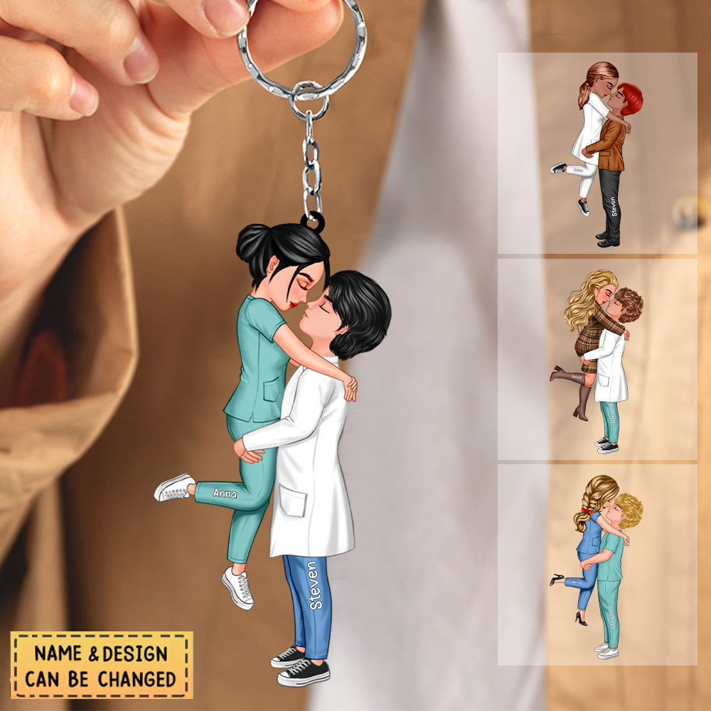 Personalized Couple Nurse Acrylic Keychain