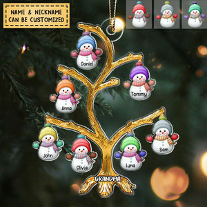 Personalized Christmas Snowman Christmas Tree Acrylic Ornament