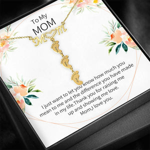 Mother's Day Gift Diamond Mom Necklace With Baby Feet