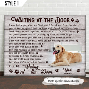 Waiting At The Door Dog Canvas Poster Print Personalized Dog Memorial Gift For Dog Lovers