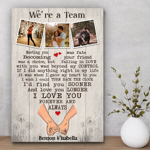 Personalized Poster/Canvas-We're A Team- Valentine, Loving Personalized Gift For Couple