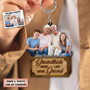 Personalized Grandkids Make Life More Grand Keychain