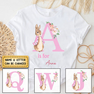 Personalized Easter Alphabet Name Pure Cotton T-Shirt