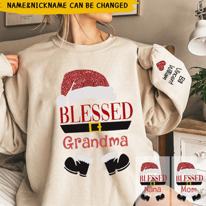 Personalized Glitter Custom Name Blessed Grandma Est And Kids Sweatshirt