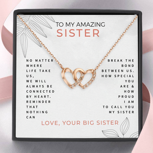 To My Sister-Heart&Heart Necklace
