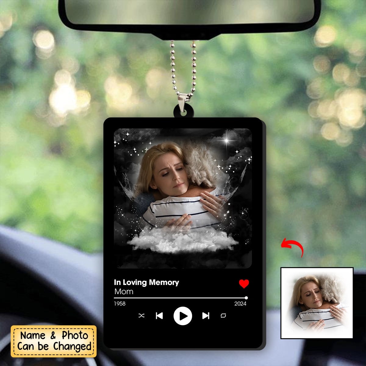 Personalized Photo In Loving Memory Memorial Song Ornament