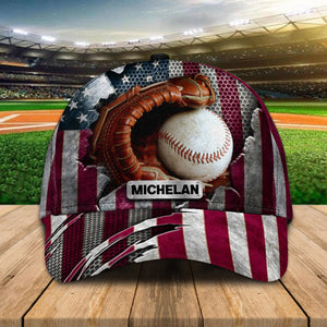 Personalized Custom Crack Baseball Flag Classic Cap