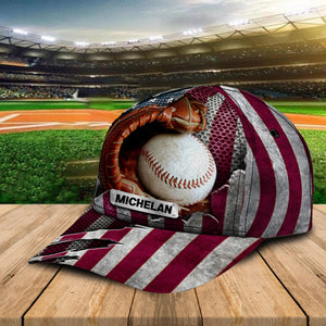 Personalized Custom Crack Baseball Flag Classic Cap