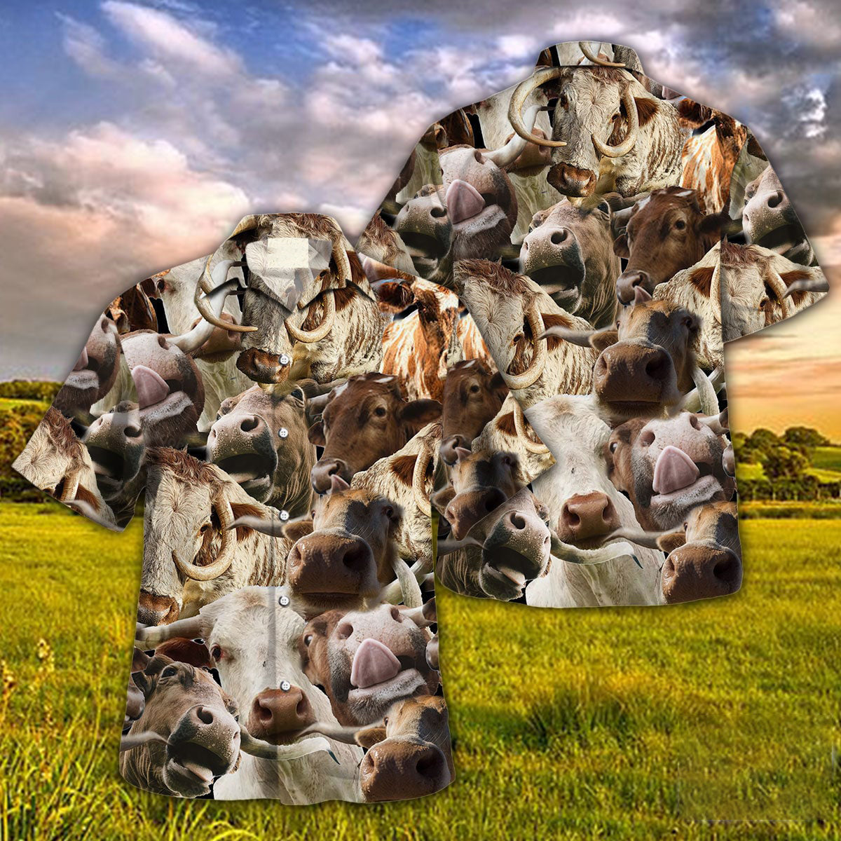 Tx-Longhorn Herd Hawaiian Shirt