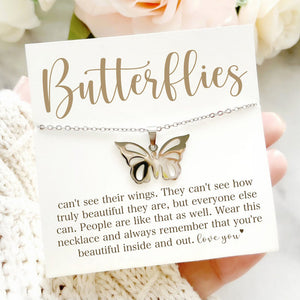 To My Sister-You're beautiful Butterfly Necklace