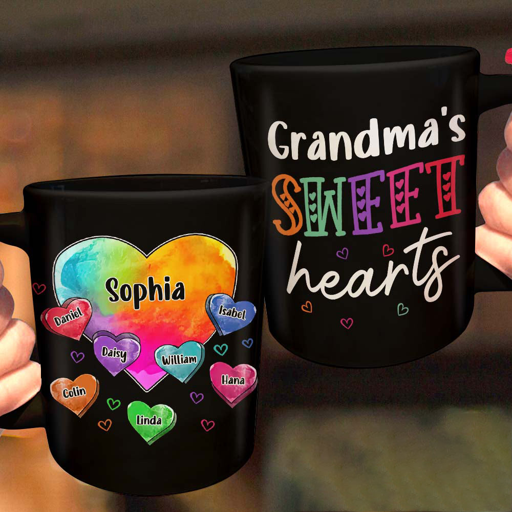 Personalized Gift For Mom/Grandma Sweet Hearts Mug