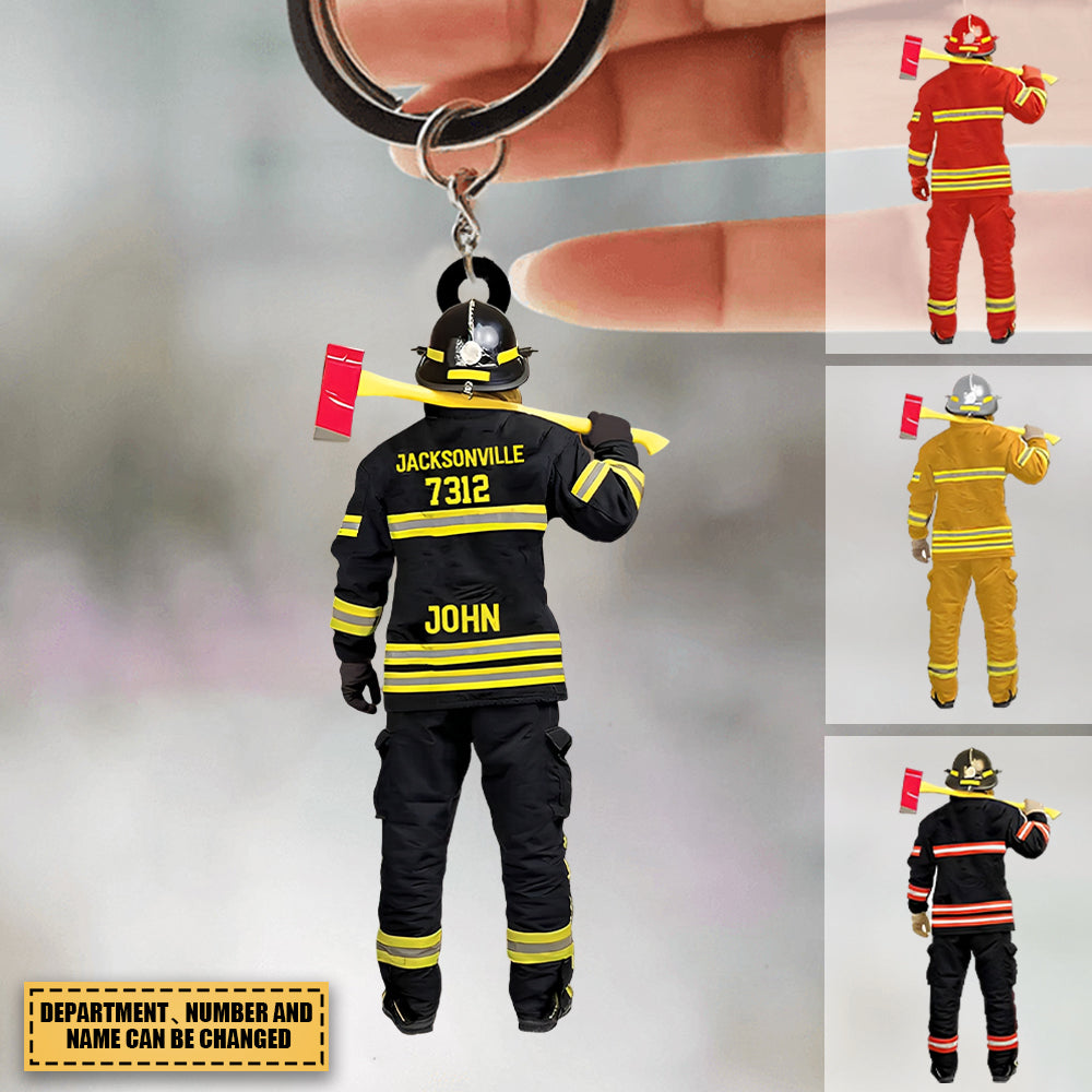 Personalized Firefighter Department  Keychain