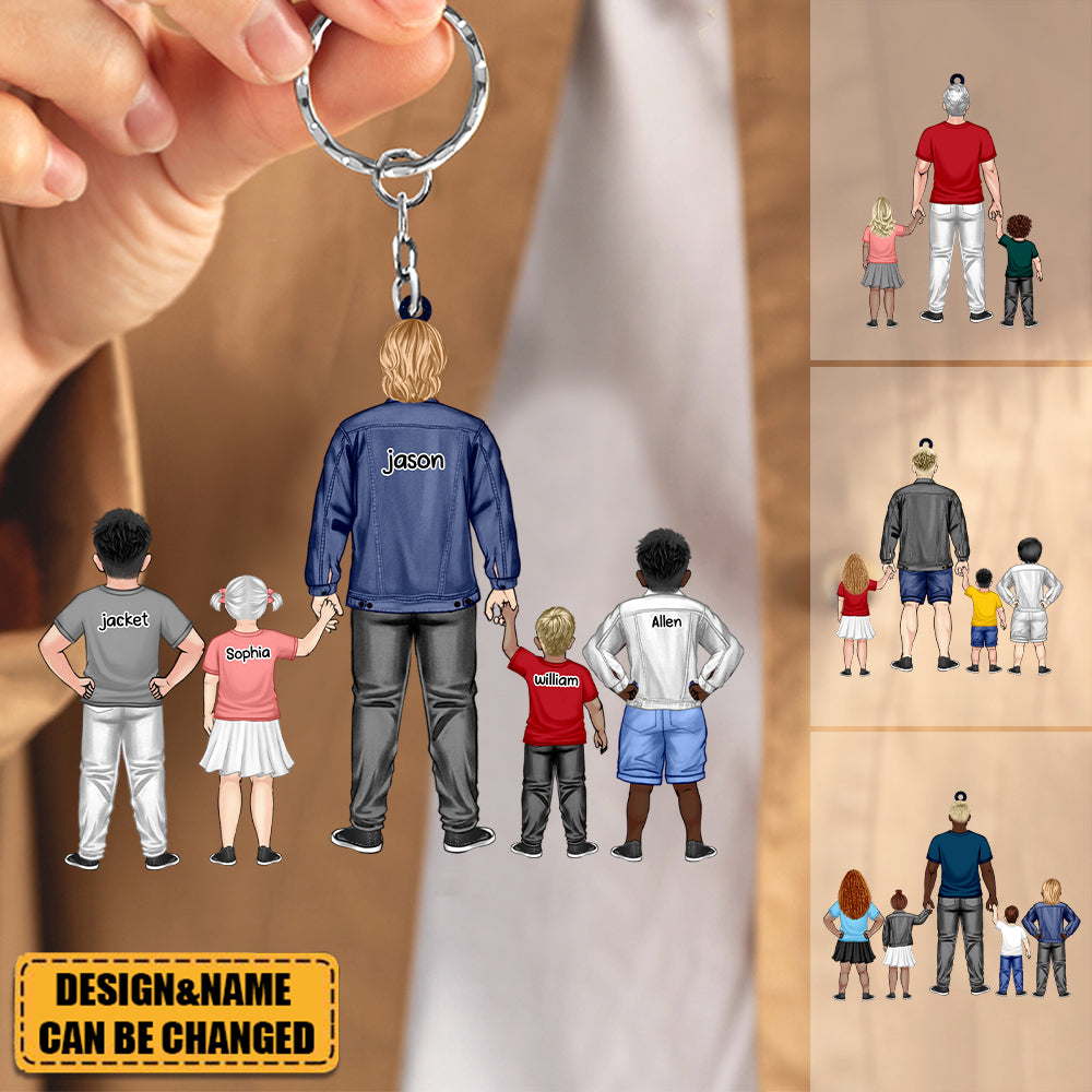 Personalized Dad Is My Hero，Gift For Dad Acrylic Keychain