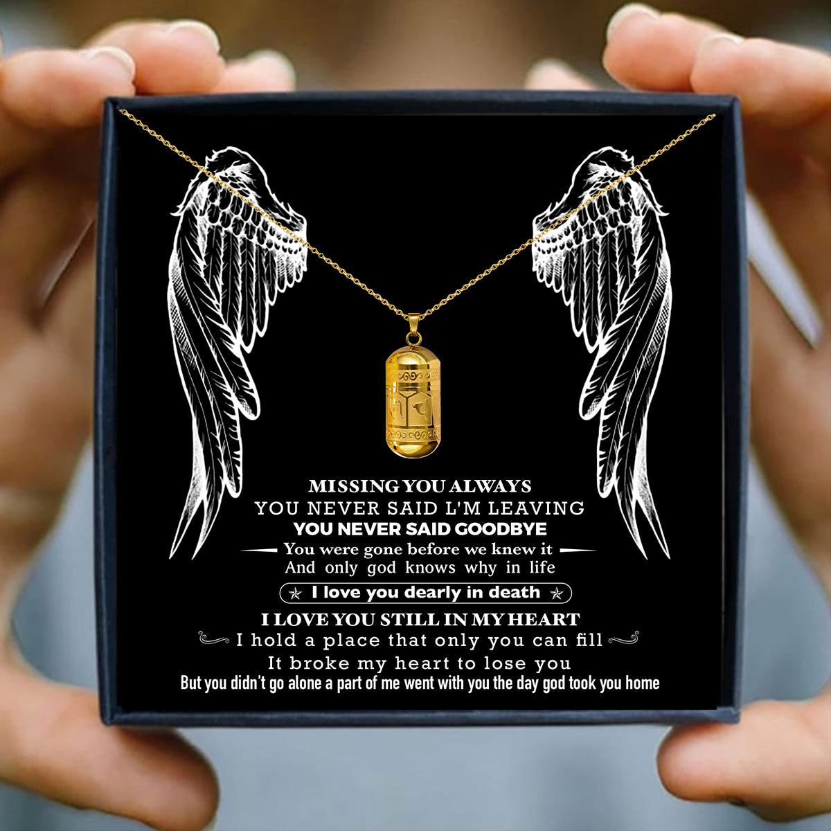 Sealed  Storage Locket With Urn Necklaces For Ashes With Custom Name & Date