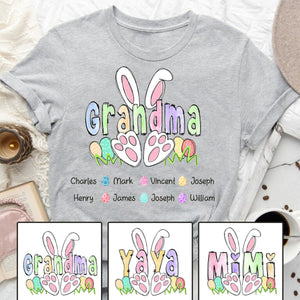 Personalized Easter Rabbit Pure Cotton T-shirt Gift For Grandma