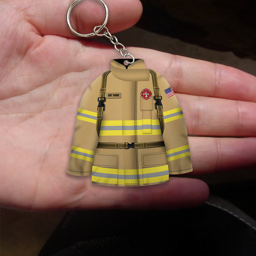 Personalized Firefighter Uniform Keychain-Custom Logo, Name,Color