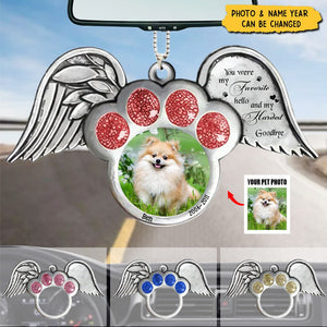 Personalized Memorial Dog Wings Acrylic Ornament