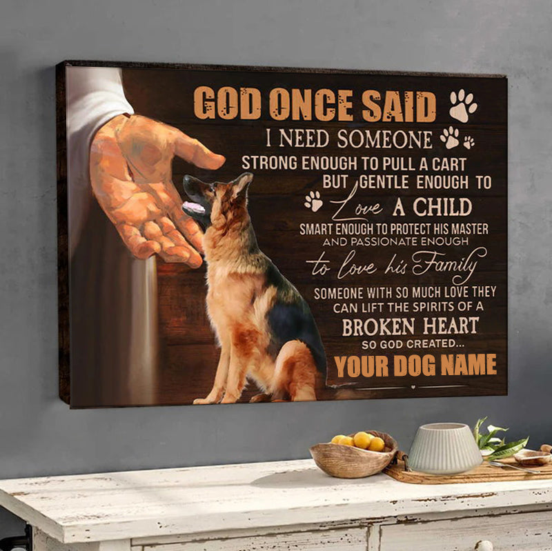 Personalized God's hand, So God created the Dog -Canvas Prints