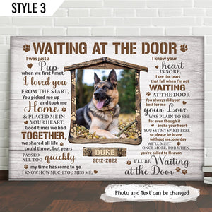 Waiting At The Door Dog Canvas Poster Print Personalized Dog Memorial Gift For Dog Lovers