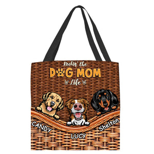 Living That Dog Mom Life - Gift For Dog Mom, Personalized Cloth Tote Bag