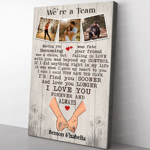 Personalized Poster/Canvas-We're A Team- Valentine, Loving Personalized Gift For Couple