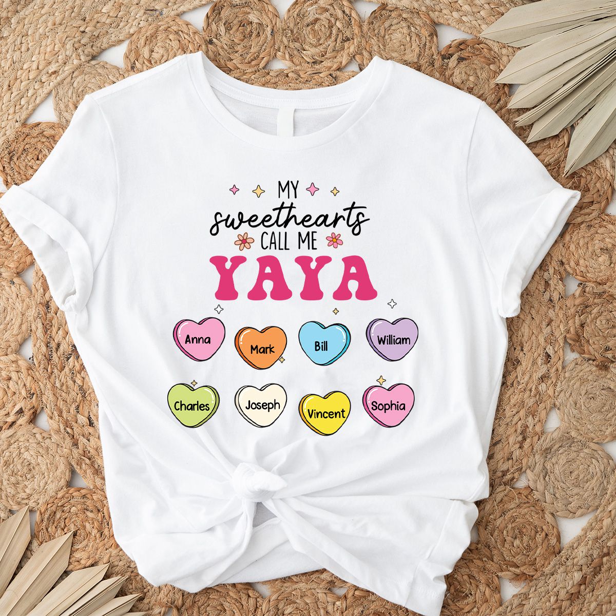 Personalized My Sweethearts Call Me Yaya Pure cotton T-shirt