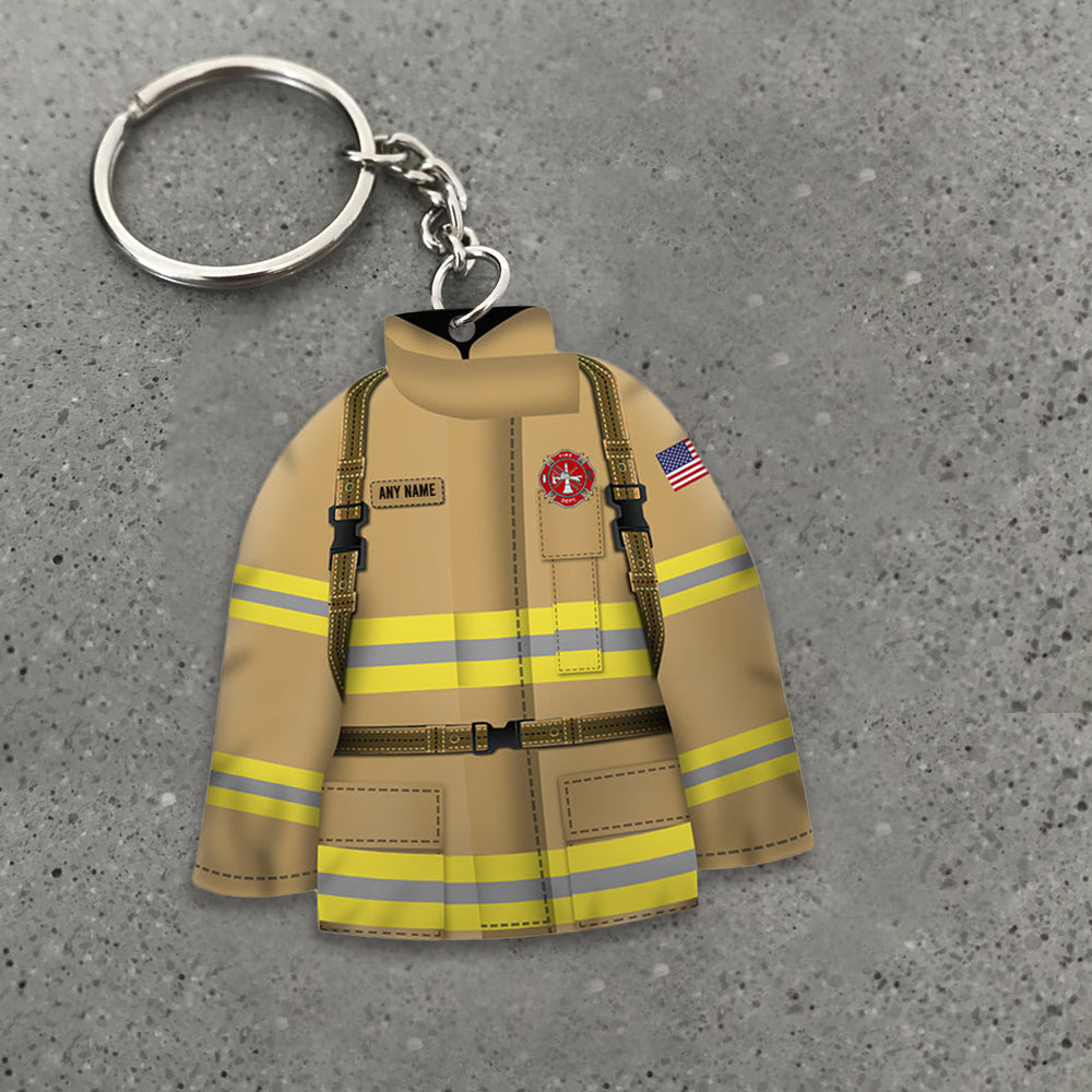 Personalized Firefighter Uniform Keychain-Custom Logo, Name,Color