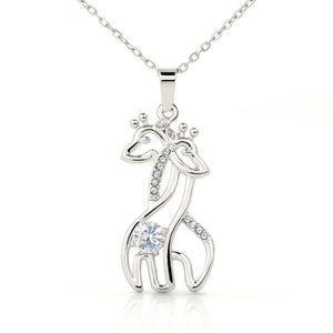 To My Mommy-I Love Your From Your Tummy Giraffe Necklace