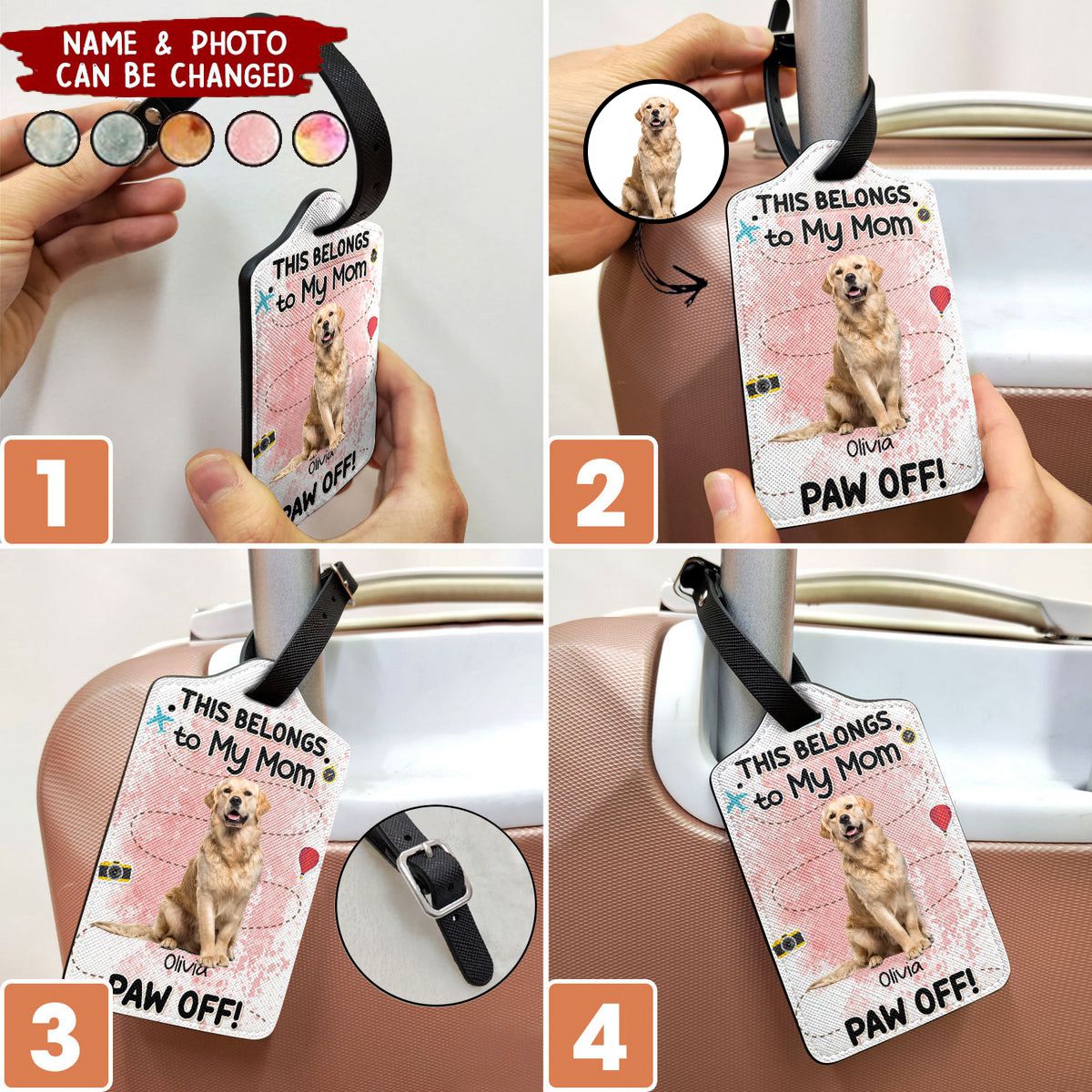 This Belongs To My Mom/Dad Personalized Luggage Tag Gift For Pet Lovers