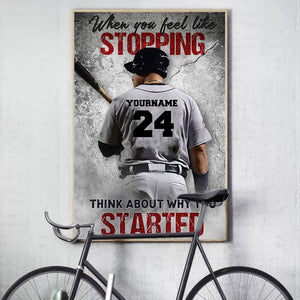 Personalized Gift for Baseball Lovers Poster-Baseball When You Feel Like Stopping