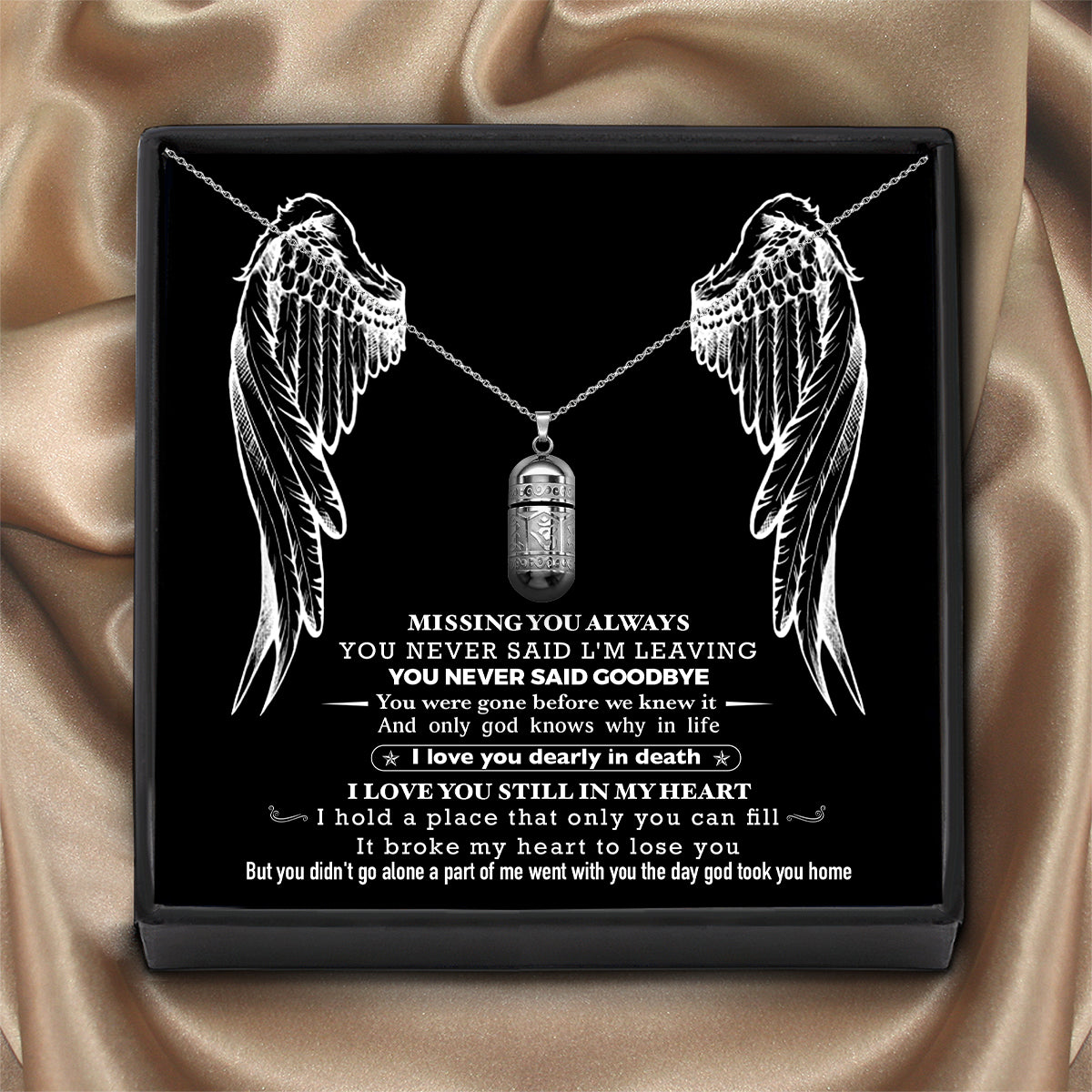 Sealed  Storage Locket With Urn Necklaces For Ashes With Custom Name & Date