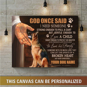 Personalized God's hand, So God created the Dog -Canvas Prints
