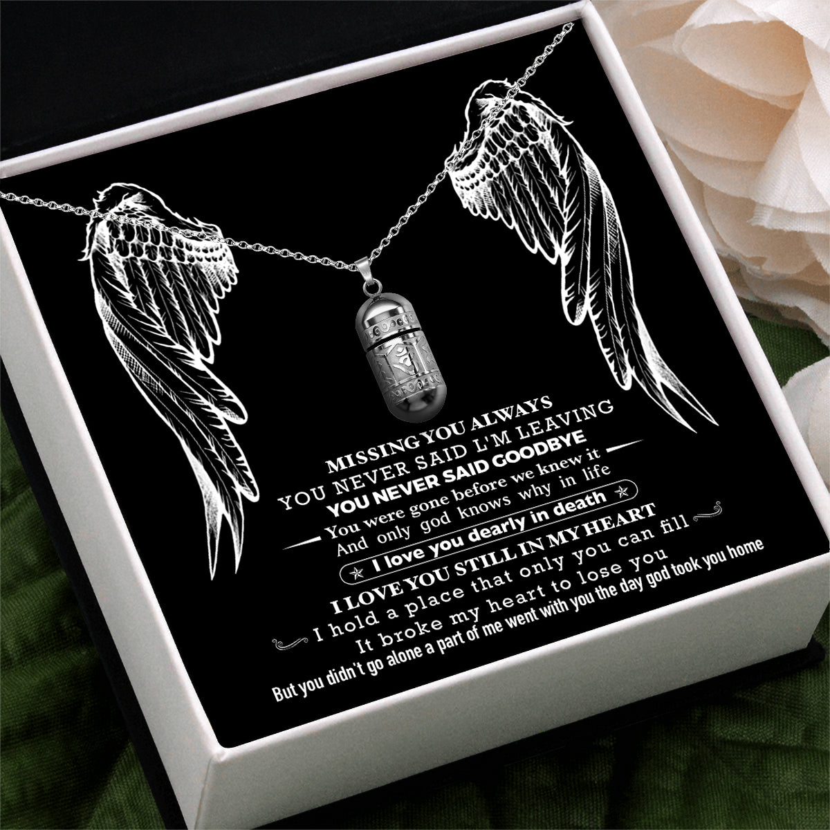 Sealed  Storage Locket With Urn Necklaces For Ashes With Custom Name & Date
