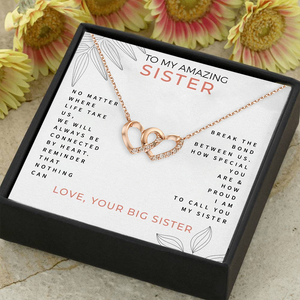 To My Sister-Heart&Heart Necklace