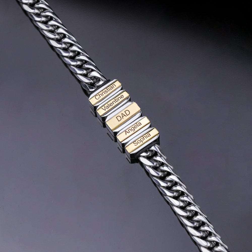 Father's Day Gift Cuba Link Men's Bracelet With Personalized Beads