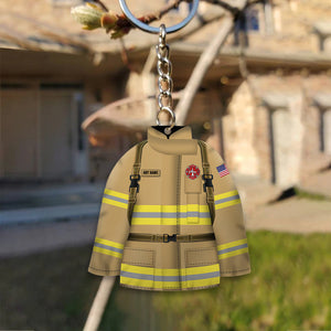 Personalized Firefighter Uniform Keychain-Custom Logo, Name,Color